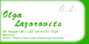 olga lazorovits business card